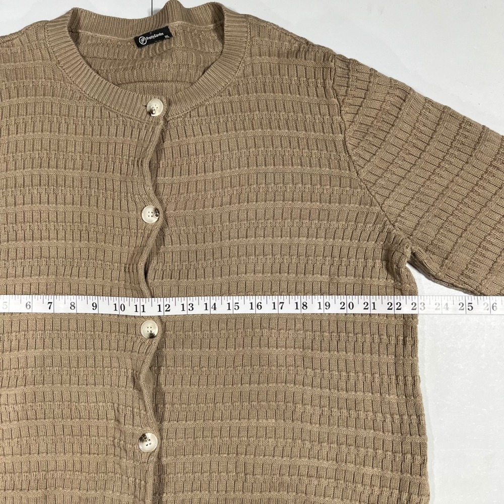 Parisian Capsule Academia Fisherman Brown Cotton Knit Cardigan Sweater XXL Boho - Picture 4 of 8